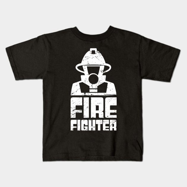 Distressed Firefighter Design Kids T-Shirt by MeatMan